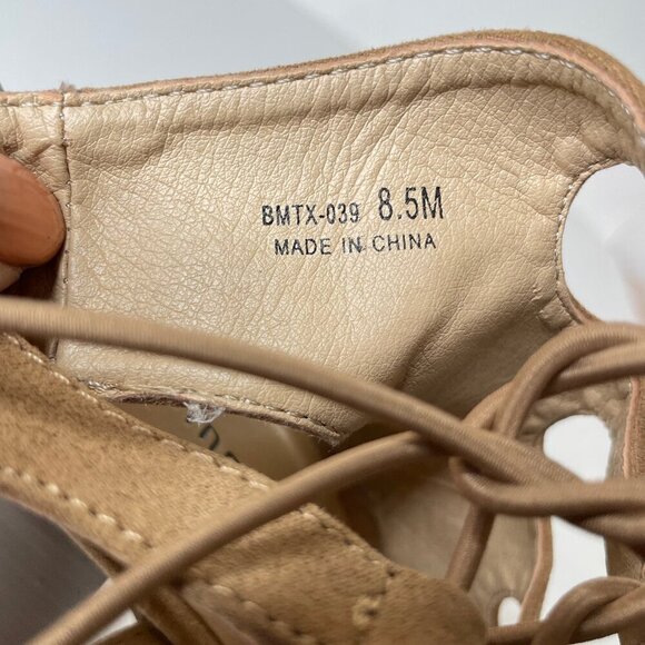 Chinese Laundry Brown Lace Up Chunky Heel Peep Toe Sandal Casual Comfy Size 8.5 - Picture 4 of 5